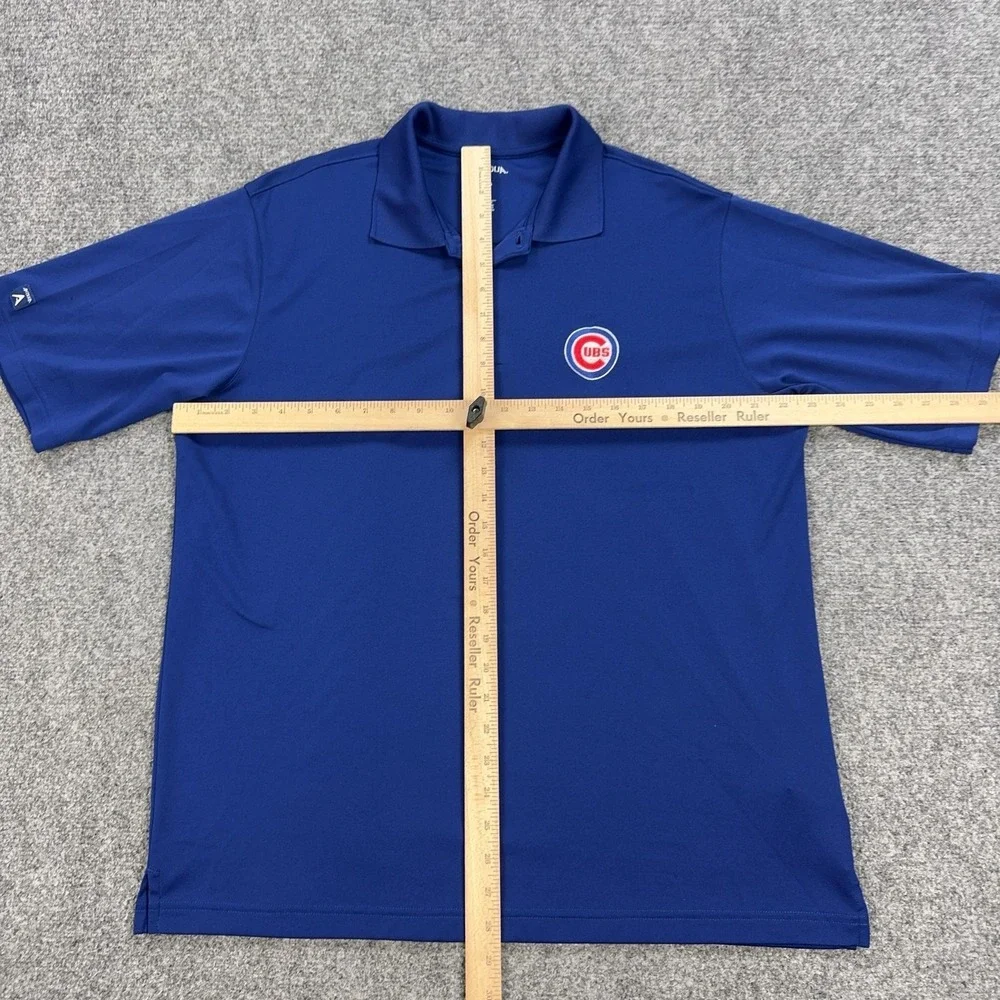 Chicago Cubs Shirt Mens Large Blue MLB Baseball Embroidered Polo Antigua
